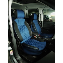 Citroen C2 Lüx Oto Koltuk Minderi Ön Arka 5'li Set Elegance Serisi Mavi Siyah