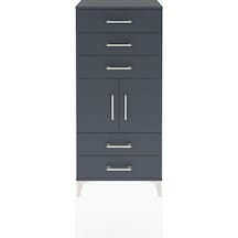 Arges Dolap Tek Raflı 5 Çekmeceli 2 Kapaklı 60x30x134 Antrasit-antrasit Antrasit
