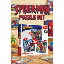 Trefl 3'ü 1 Arada Eğitici Puzzle Seti 20+36+50 Parça Çocuk Zeka Geliştirici Örümcek Adam Yapboz