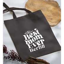 Bk Gift Kişiye Özel İsimli Anneler Günü Tasarımlı Antrasit Kumaş