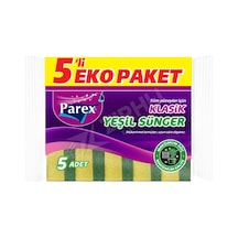 4 Adet Parex Klasik Yeşil Sünger Düz 5'li