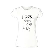 Travis Scott - Look Mom I Can Fly Beyaz Kadın Tshirt 001
