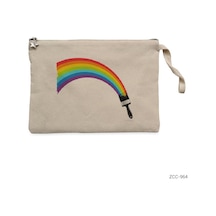 Zepplin Giyim Gökkuşağı - Rainbow Brush Clutch Astarlı Cüzdan / El Çantası