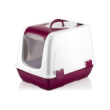 Mikopet Kapalı Küçük Kedi Tuvaleti Bordo