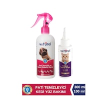 Veturel Kedi Pati Temizleyici 300 ML + Kedi Yüz Bakımı 100 ML