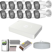 Hıkvısıon Colorvu Gece-karanlıkta 7/24 Renkli Ve Sesli 10 Kameralı Set 1tb 7/24 Hdd
