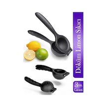 Anushka Home Lüx Demir Döküm Limon Sıkacağı Limon Presi Büyük Boy 24 Cm, Siyah Metal Naranciye Döküm Diğer