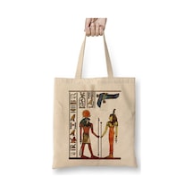 Toyaso Ancient Egypt Antik Mısır Beyaz Bez Çanta Uzun Saplı Alışveriş Çantası Plaj Çantası Beyaz