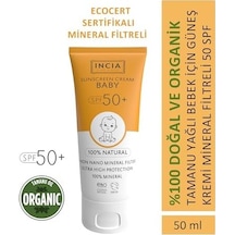 %100 Doğal Bebek Güneş Kremi Leke Karşıtı Mineral Filtreli Yüksek Koruma Spf50 Uva Uvb 50 Ml