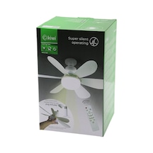 Kiwi Kfan-7681 2in1 Tavan Vantilatör - Avize Lamba Kumandalı 52cm 6-beyaz Plastik Kanat 3-kademe Hız Motor-30w 4604