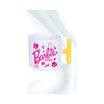 Enter Mode Barbie Baskılı T Saplı Kupa Bardak Porselen Çay Kahve Fincanı Sarı