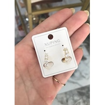 Beş Taş Model Küpe Kararmaz Altın