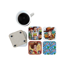 Toy Story Dekoratif Ahşap Bardak Altlığı Seti 043 Çok Renkli