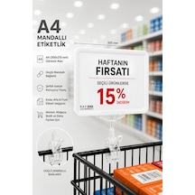 A4 Mandallı Fiyatlık Etiketlik Sepet Raf Askılık Fiyat Etiketi Çerçeveli Market Mağaza Beyaz