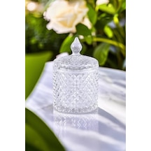 Kristal Desenli Cam Şekerlik 550 Ml Şeffaf