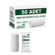 Alçılı Sargı Bezi 20 Cm X 2 M Ortopedik Medikal Alçı Bandaj Pop Toptan Koli 50 Adet Plaster Of Paris
