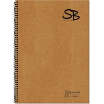 Sb Kraft Kapak Spiralli Hafif Kağıt Kareli Defter 140 Sf. A4 70 Yp.