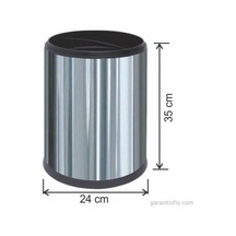 Garanti Metal 1417  Ofis Tipi Paslanmaz Krom Çöp Kovası (12 Litre)