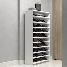 Kenzlife Ayakkabılık Konevi Mat Beyaz Suntalam 155 080 30 Kırk Çift Ayakkabı Kapasitesi Arkalıksız Beyaz
