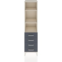 Hyperion Dolap 3 Raflı 4 Çekmeceli 44x44x182 Aytaşı-antrasit Aytaşı