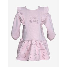 Caramell 6-9 Aylık 62-74 Cm Kışlık %100 Pamuk Dışı Penye İçi Polar Bebek Çocuk Elbise-667 Lila