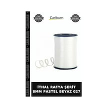 Premium İthal Rafya Şerit 8mm Pastel Beyaz 027 Hobi Malzemesi Dekor İpi +3