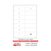 Tanex Tw-2514 Ebat 105 X 38 MM Lazer Etiket