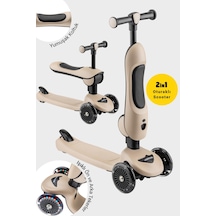 Wellgro Easy Go Oturaklı Ve Işıklı Scooter, Kahve
