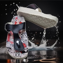 Günlük Parmak Arası Emoji Detaylı Plaj Terliği 001