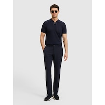 Cacharel Lacivert Slim Fit Beli Lastikli Pantolon