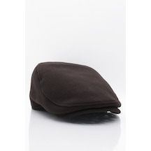 Erkek Şapka Kahve Kışlık Trend Flat Cap Yün Kasket - Standart