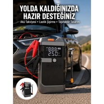 Ers Işıklı Hava Kompresörlü Taşınabilir Akü Takviye Ünitesi Yeni Nesil