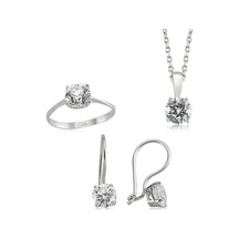 Gümüş Tek Taş Kadın Set (551167835)