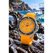 Xpro Dive 200 Erkek Kol Saati 42.8 Mm Safir Cam 20 Atm Açık Mavi Silikon Kayışlı Dalış Saati Turuncu - 928657246 Metalik