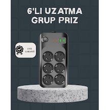 Cosmotex Termal Akım Korumalı 6 Lı Uzatma Priz Usb Type-c Hızlı Şarj 2500w