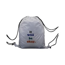 Hero Tasarım İt Well Be Okay - Ipli Spor Sırt Çantası - Günlük - Okul 35 46cm One Size Inn1012 Beyaz