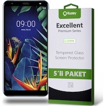 LG K40 ile Uyumlu Temperli Ekran Koruyucu Kırılmaz Cam Ekonomik 5'li Paket