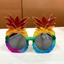 Tropikal Ananas Tasarımlı Renkli Hawaii Parti Gözlüğü "
