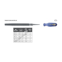 Tome Saplı Yarım Yuvarlak Eğe Kalın Diş 300mm