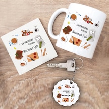 Gastronomi Uzmanı Hediye Seti Kupa Bardak+Altlık+Anahtarlık