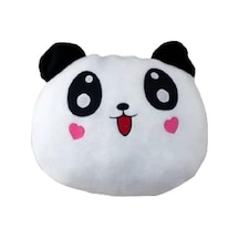 8683200803453 Panda Figürlü Kalp Yanaklı Sevimli Peluş Yastık Minnoş Yavru Panda Tasarımlı Dekoratif Yastık, Çok Renkli, Medium 50 x 22