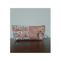 Owl Bag Capybara 2 Nolu Desenli Kalemlik - Makyaj Çantası Diğer