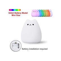 Metabagua De Beers Sevimli Kedi Gece Lambası Bebek Çocuklar Için Karikatür 7 Renk Silikon Uyku Lambası Dokunmatik Sensörlü Masa Lambası Ev Yatak Odası Dekorasyonu Için 5a4tzl Bej