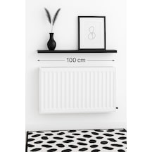 100 Cm Mat Siyah Mdf Petek Üstü Raf Gizli Montaj Ahşap Duvar Rafı