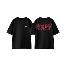 Thewert Five Nights At Freddy's 3 Tasarım Sırt Baskılı Pamuk Siyah Oversize T-shirt