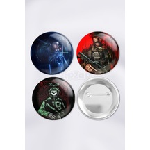 Call Of Duty Video Oyun Bilgisayar Oyunu Çanta Süsü Rozet İğneli Buton Rozet Seti 3 Adet Çok Renkli