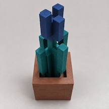 Piksel Lale Biblo - 3d Baskı, Minecraft Esintili Mavi