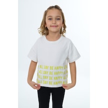 Toontoy Kids Toontoy Kız Çocuk Happy All Day Baskılı Tişört Ekru Toontoy Kids Toontoy Kız Çocuk Happy All Day Baskılı Tişört Ekru