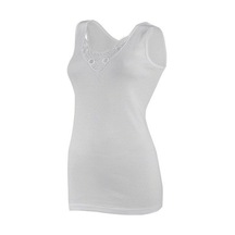 Yıldız 2027 Beyaz Kalın Askılı Ribana Güpürlü Kadın Atlet