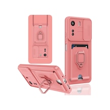 Xiaomi Redmi 13c Uyumlu Kılıf Zuma Kartvizitli Yüzüklü Silikon - Pembe